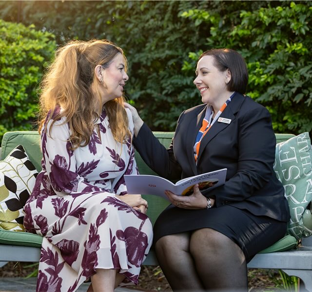 funeral director with woman