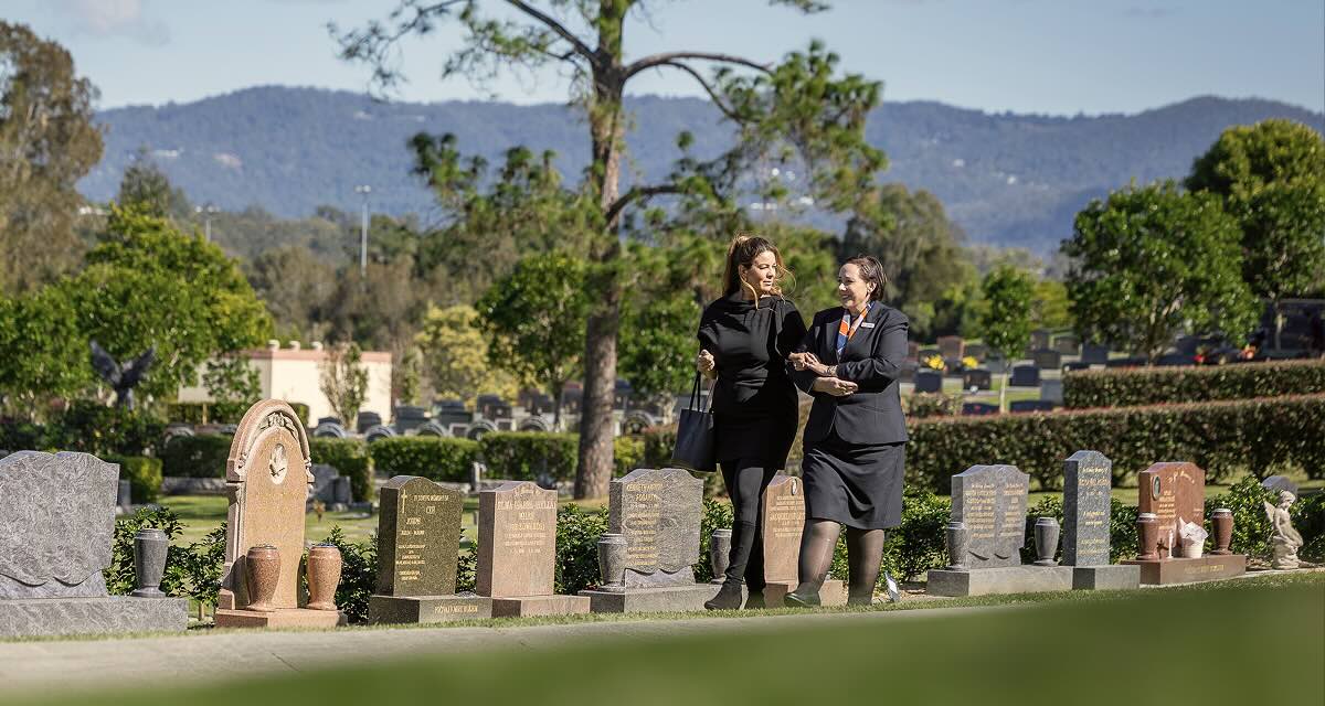 funeral director with woman