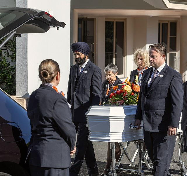 Somerville funeral directors with a coffin