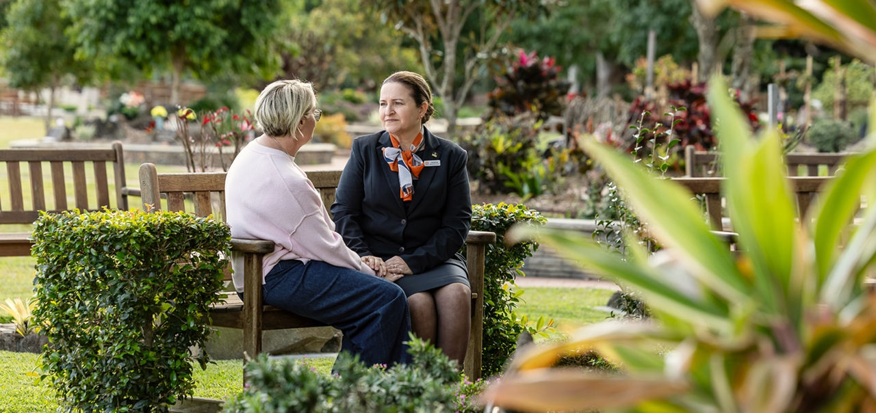 funeral director with local man